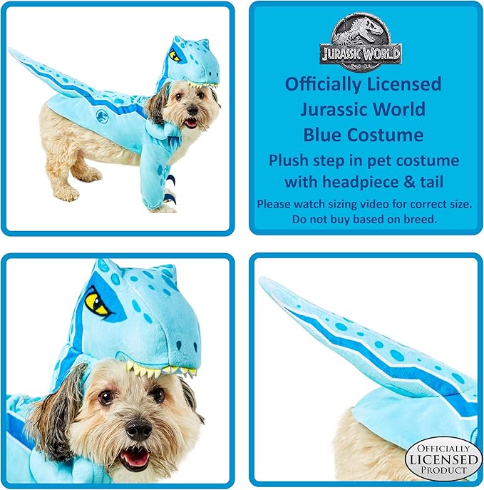 Rubie's Jurassic World Blue Pet Costume, As Shown, X-Large