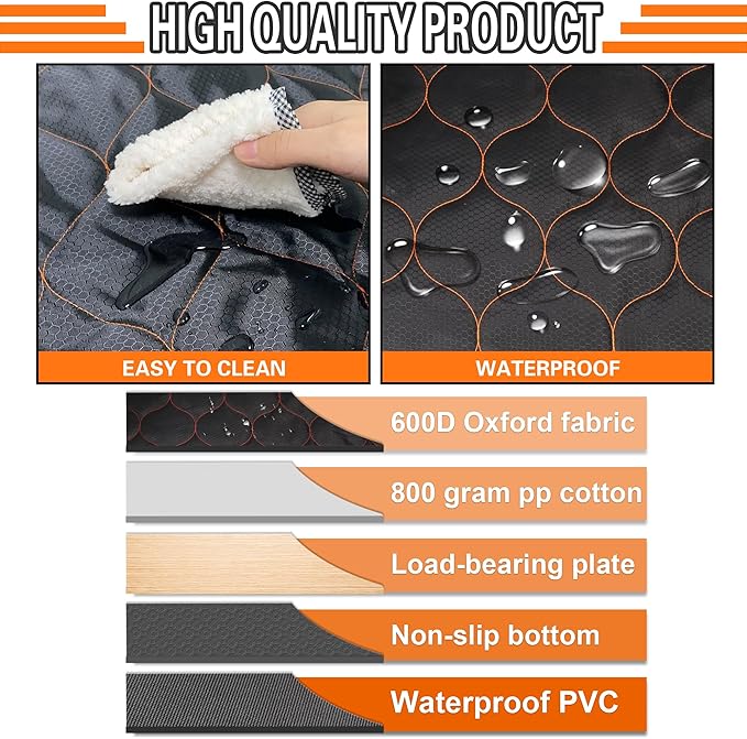 VTSGN Back Seat Extender for Dogs 330lb, Waterproof 600D Heavy