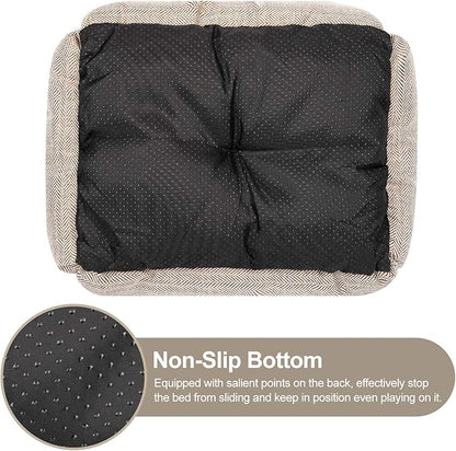 FURTIME Dog Bed for Large Medium Small Dogs Soft Washable Pet Bed Orthopedic Dog Sofa Bed Breathable Rectangle Sleeping Bed Anti-Slip Bottom(25''