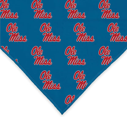 NCAA Officially Licensed Bandana for Dogs and Cats | Fits Pets Great Gift Idea | Easy-to-Tie (Large, Ole Miss Rebels)