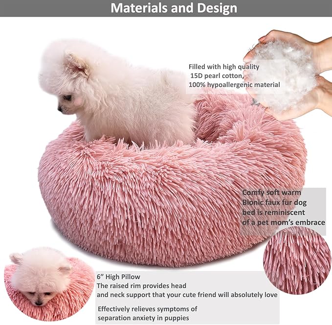 Pink Puppy Bed 15 Inch Washable 5 lbs