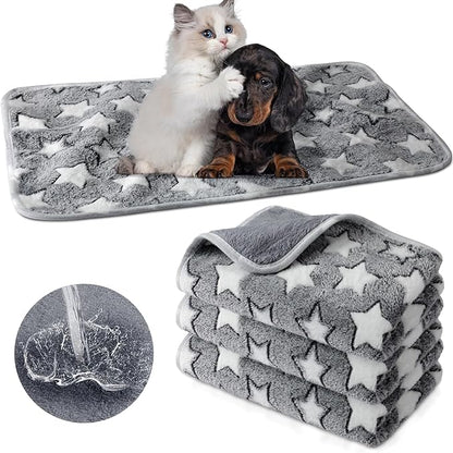 Tranqun 4 Pcs Waterproof Dog Blankets 30 x 21 Inch