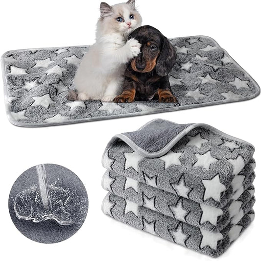 Tranqun 4 Pcs Waterproof Dog Blankets 30 x 21 Inch