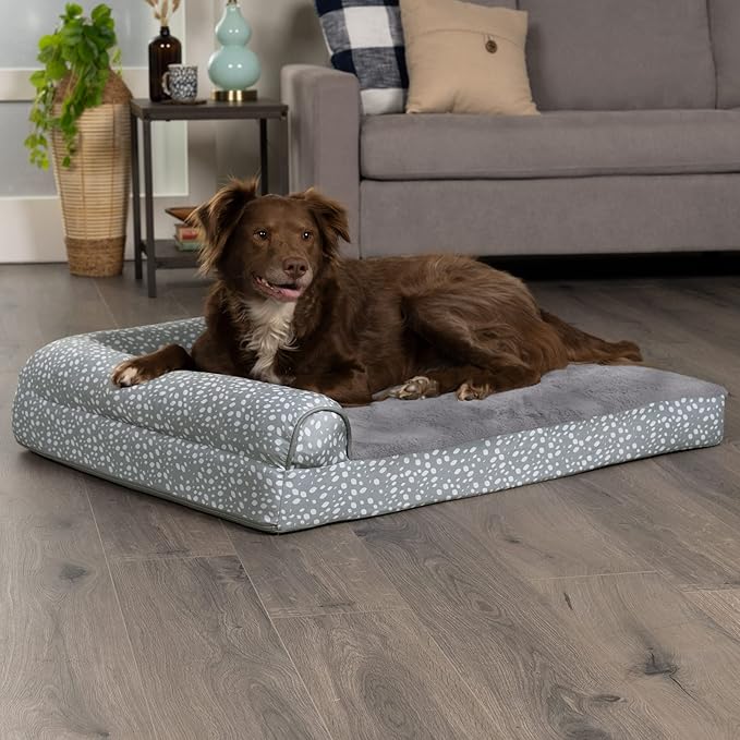 Furhaven Memory Foam Dog Bed for Large Dogs w/ Removable Bolsters & Washable Cover 95 lbs