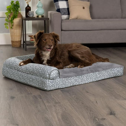 Furhaven Memory Foam Dog Bed for Large Dogs w/ Removable Bolsters & Washable Cover 95 lbs