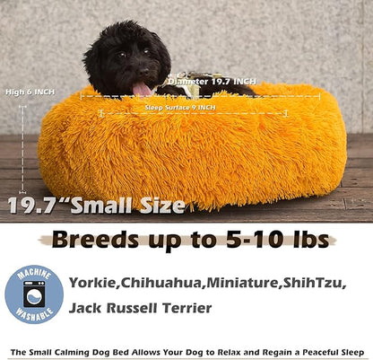 Small Dog Bed for Calming Dog 19 inches 10-100 lbs