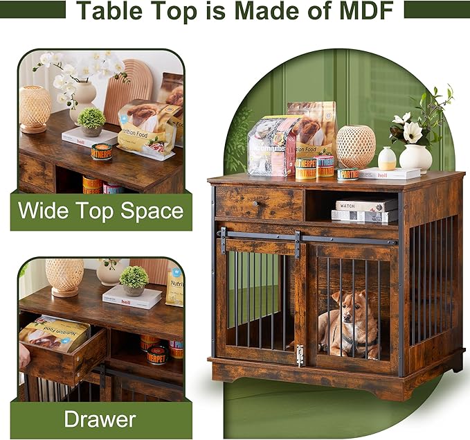 NicBex Dog Crate Furniture 35.4" L