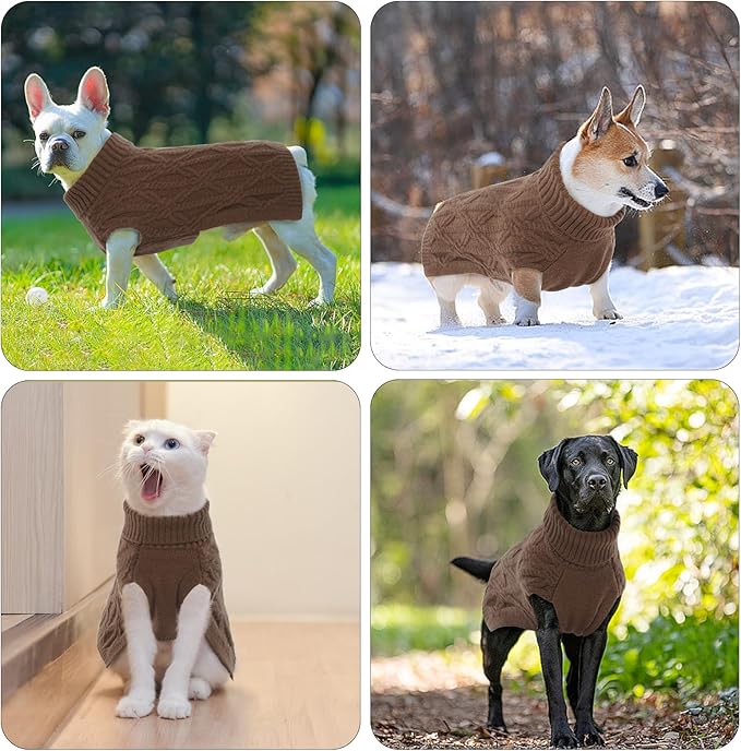 BRKURLEG Thermal Knitted Dog Sweater for Small Dog