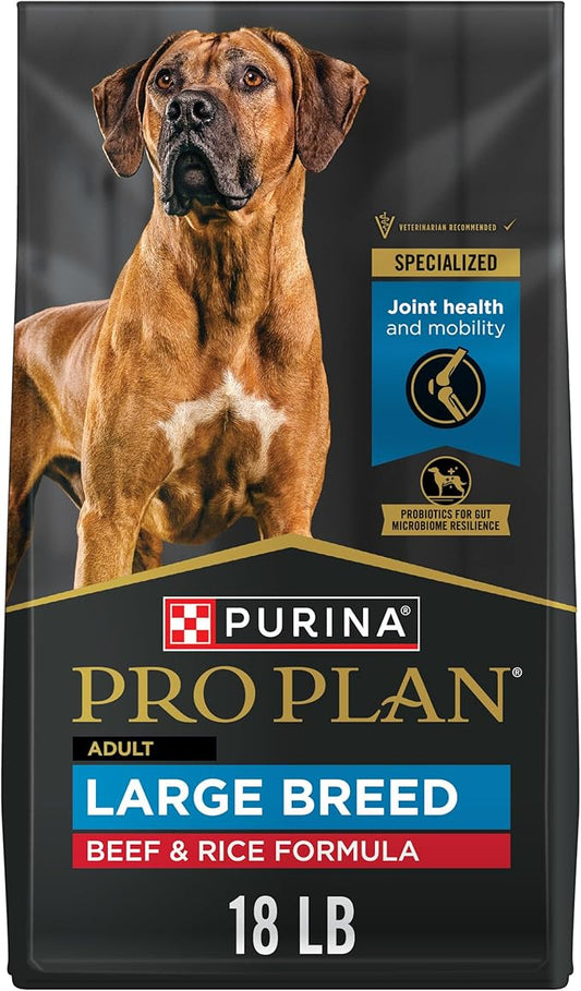 Purina Pro Plan Joint Health Large Breed Dog Food with Probiotics for Dogs, Beef & Rice Formula - 18 lb. Bag