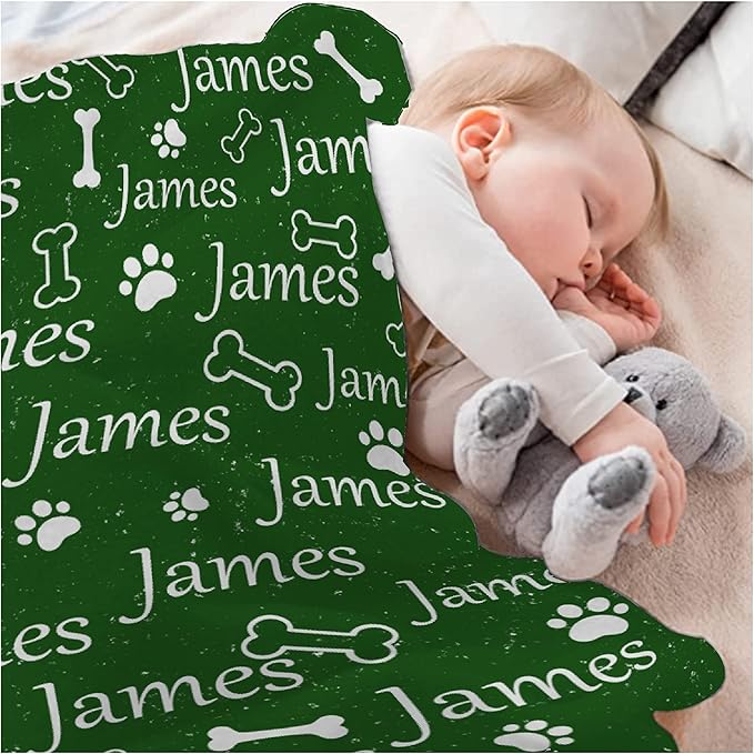Personalized Dog Blankets Dog Paw Print Blanket Puppy Blanket 40"x30" for