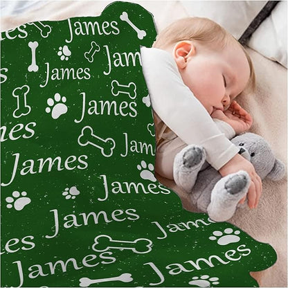 Personalized Dog Blankets Dog Paw Print Blanket Puppy Blanket 40"x30" for