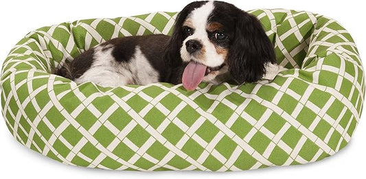 24 inch Sage Bamboo Sherpa Bagel Dog Bed