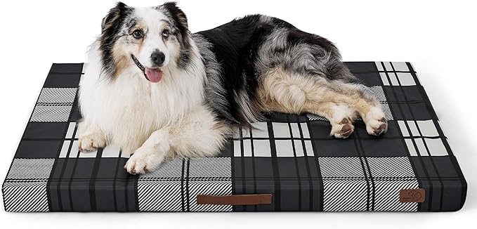 Bedsure Extra Large Patterned Dog Bed for Large Dogs Cover(41"x29", Black)