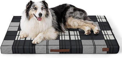 Bedsure Extra Large Patterned Dog Bed for Large Dogs Cover(41"x29", Black)