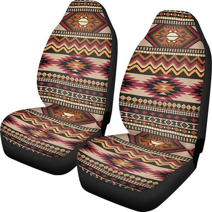 Native Aztec Print Auto Car Seat Covers Front Seats Protector for Men 2