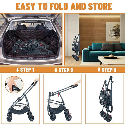 3-in-1 Pet Dog Stroller 55lbs, Dog