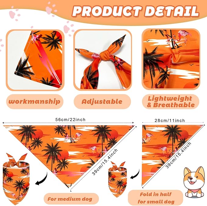 XPUDAC 100 Pcs Summer Dog Bandanas Bulk Dog