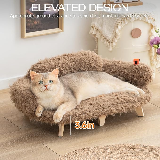 MEWOOFUN Removable Washable Cover Cat Bed 26"x18.3"x8.5" Elevated