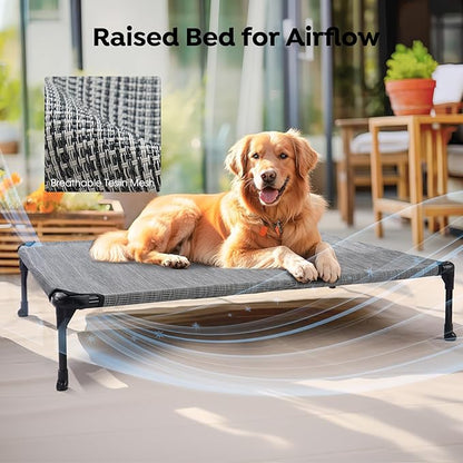 Veehoo 2 Pack Raised Dog Bed 42" x 30", Black CWC1803-L