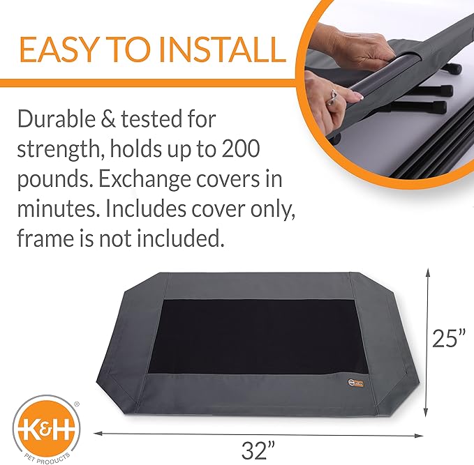 K&H Pet Products Elevated Cooling Outdoor Dog Bed 32 X 25 Inches