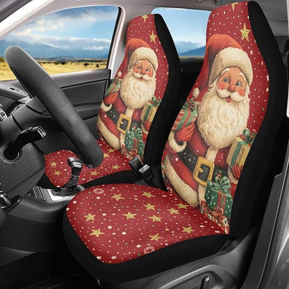 Christmas Santa Claus Seat Covers for Cars Front Seat