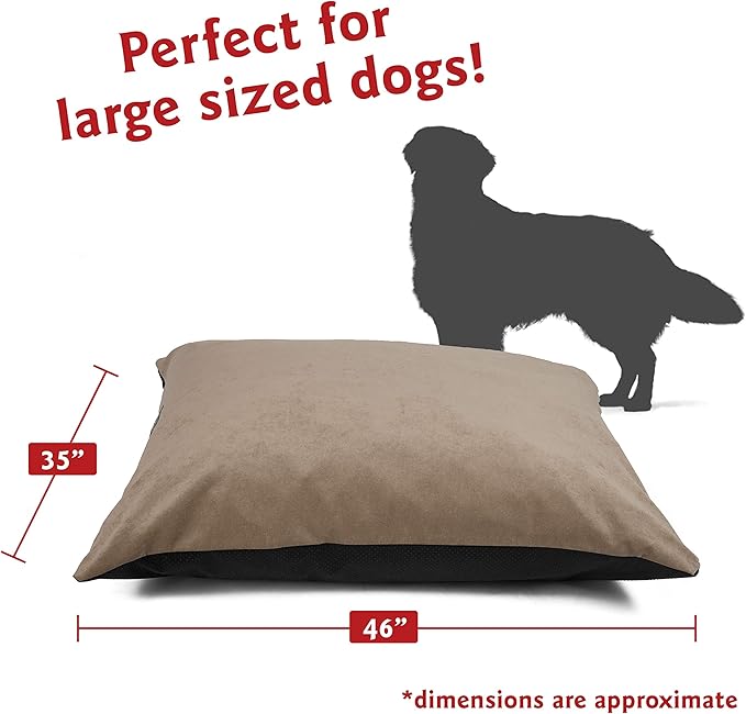 Majestic Pet Rectangle Large Dog Bed Washable – Non Slip Comfy Pet Bed – Dog Crate Bed Super Value Pillow Dog Bed – Dog Kennel Bed for Sleeping 46 x 35 Inch