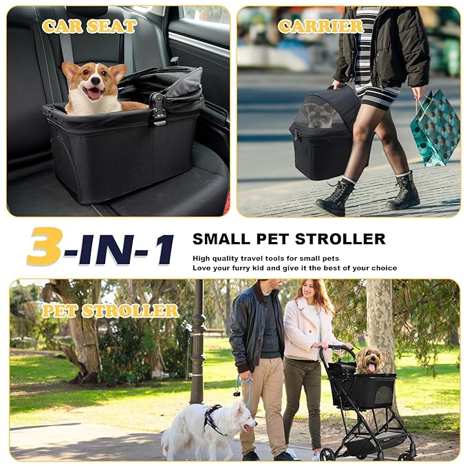 3 in 1 Dog Stroller 33lbs with