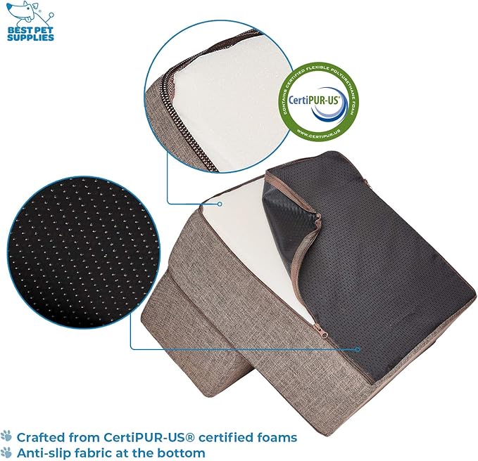 Best Pet Supplies Portable Foldable Foam Pet Stairs/Steps for Couch 2-Step (H: 12")