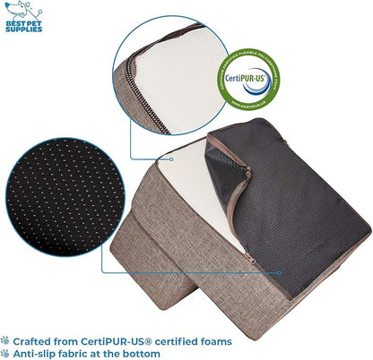 Best Pet Supplies Portable Foldable Foam Pet Stairs/Steps for Couch 2-Step (H: 12")