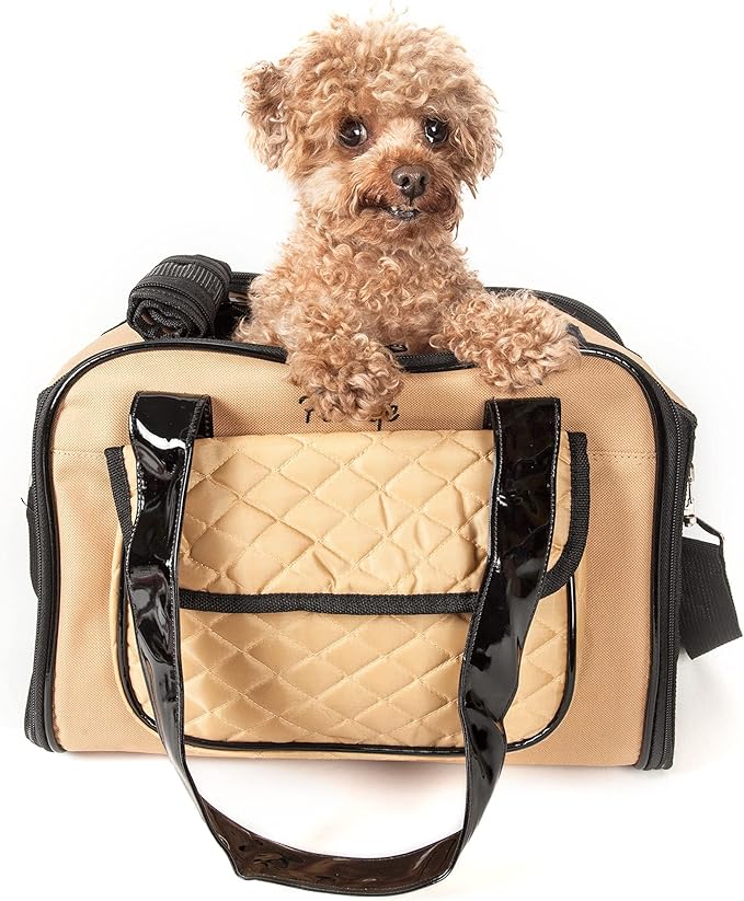 Pet Life Mystique Fashion Airline Approved Pet Carrier - Airline Dog Carrier with Front Pouch and Dual entrances and Included Shoulder Straps