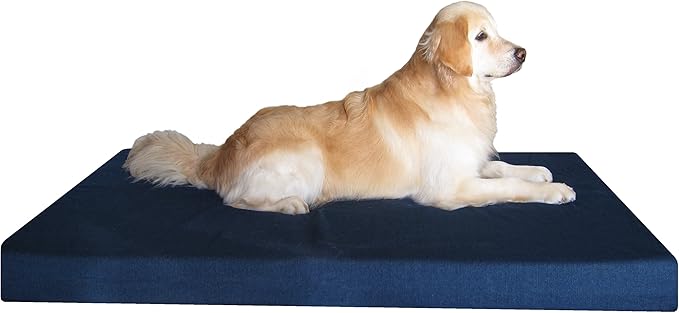 Dogbed4less Jumbo Orthopedic Memory Foam Dog Bed for Large Dogs with Durable Denim Cover 55X47X4 Inches