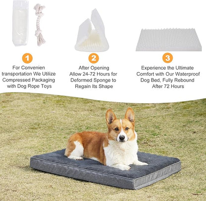 Orthopedic Waterproof Dog Bed for Large and Medium Dogs 30 x 20 inches 50 lbs