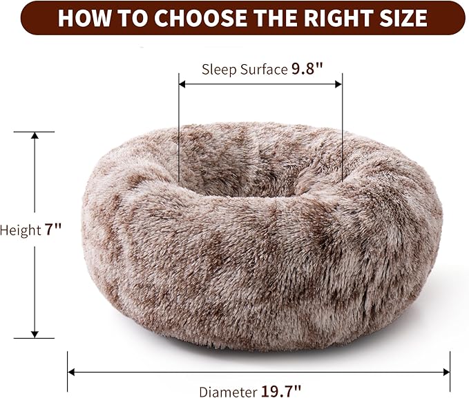 Calming Dog Bed for Cats and Small Dogs 19.7'')