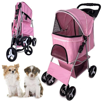 Small Dog Stroller 33lbs (Pink)