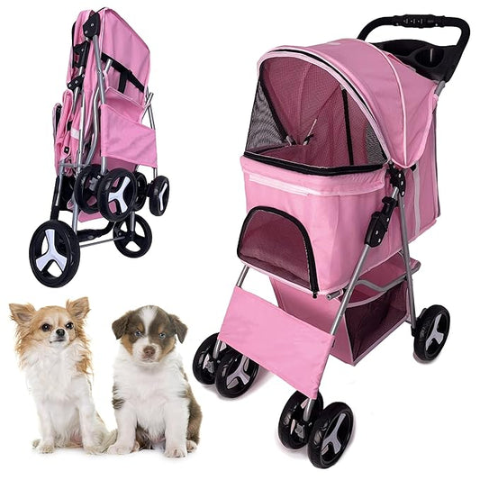Small Dog Stroller 33lbs (Pink)