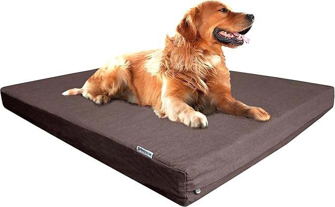 Dogbed4less Premium XL Orthopedic Memory Foam Dog Bed for Large Dogs 40"X35"X4" Brown