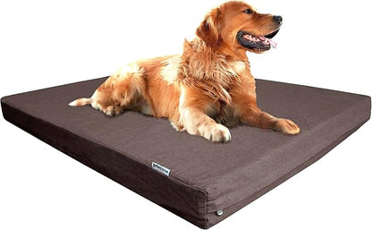Dogbed4less Premium XL Orthopedic Memory Foam Dog Bed for Large Dogs 40"X35"X4" Brown