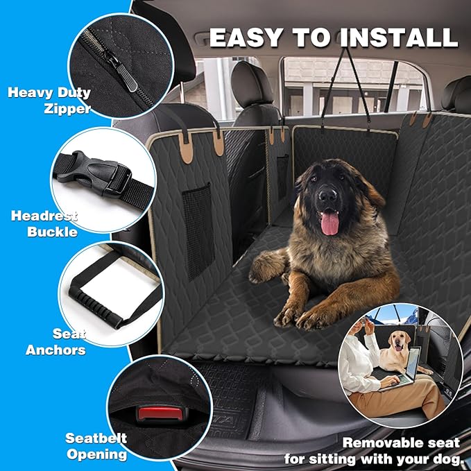LIBERRWAY XL Dog Seat Extender for Trucks Back Seat F150/RAM1500/Silverado L-SUVs