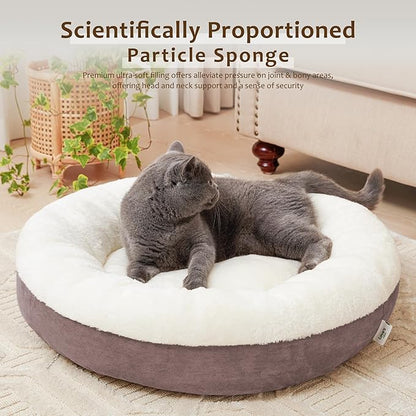 Love's cabin Round Donut Cat and Dog Cushion Bed 20in Pet