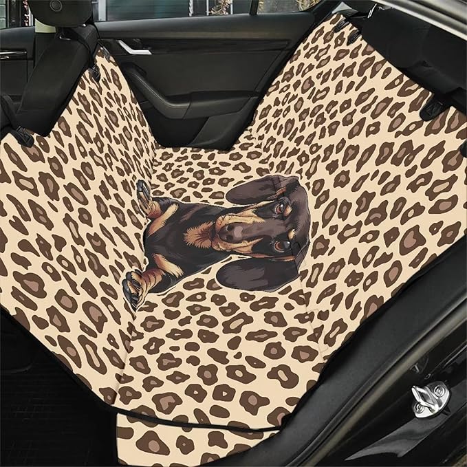 AFPANQZ Leopard Dachshund Car Dog Cat Seat Cover