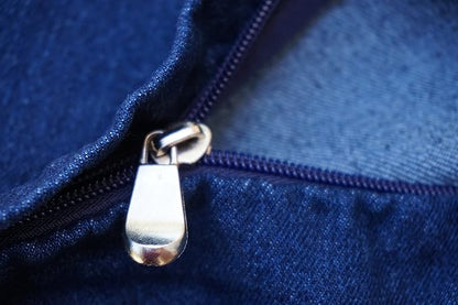 Dogbed4less Jumbo 55X47X4 Inches Blue Color Denim Jean Dog Pet Bed External Zipper Duvet Cover