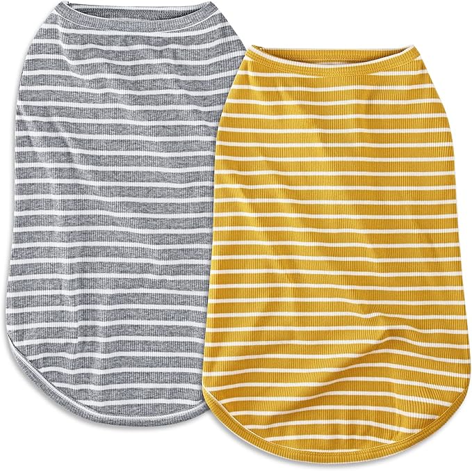 Koneseve Dog Shirt Vest Lightweight Stretchy Dog T-Shirt 2 Pack