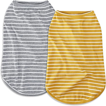 Koneseve Dog Shirt Vest Lightweight Stretchy Dog T-Shirts 2 Pack