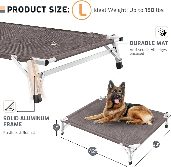 Elevated Cooling Cots Dog Bed: Raised Outdoor & Indoor Pet Cot