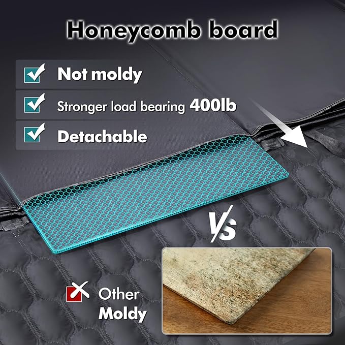 Back Seat Extender for Dogs-Supports 400lb Bottom-Detachable,600D Heavy