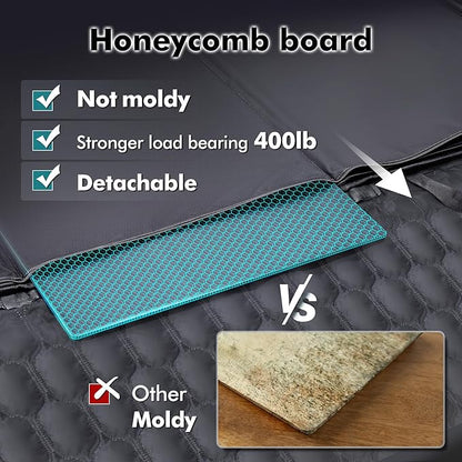 Back Seat Extender for Dogs-Supports 400lb Bottom-Detachable,600D Heavy