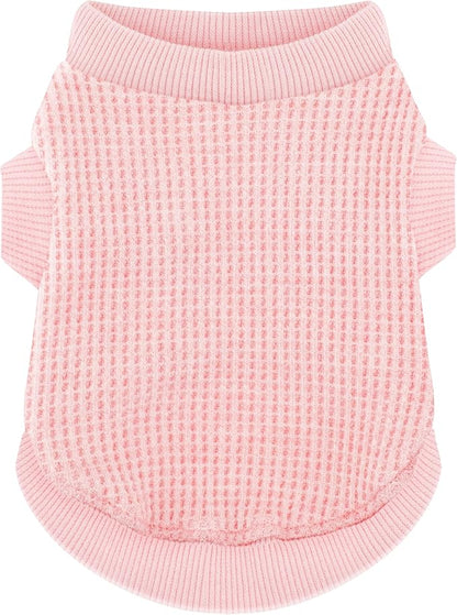 Cozy and Functional Dog Shirts for Small Puppies: Stretchable Pink Attire with Easy-On Design, Ideal for Chihuahuas and Yorkies - Enhance Comfort and Playfulness on Chill Days Large