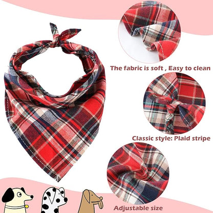 Christmas Dog Bandanas 6 Pieces Style,16.1 Inch)