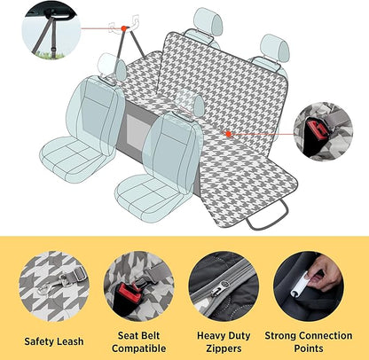 Lesure Dog Car Seat Cover for Back Seat with Hard Bottom
