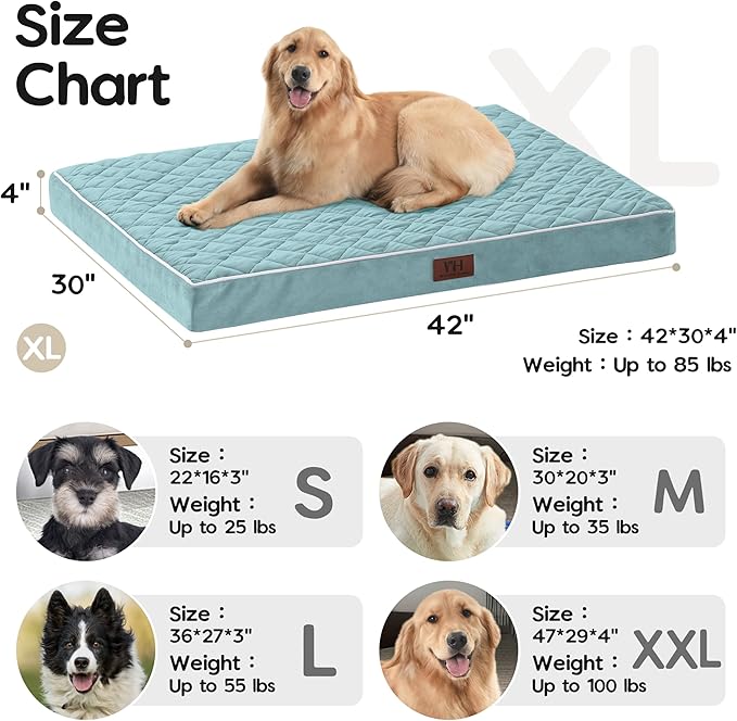 Orthopedic Dog Beds for Large Dogs with Removable Washable Cover 42 inch,
